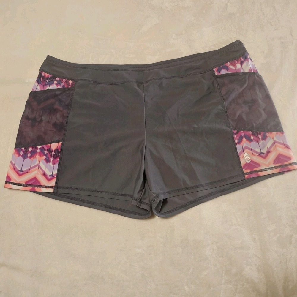 Free Country Gray Workout Shorts Women's Size 16 XL
